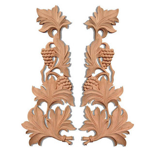 Bordeaux Grape Vine Wood Carvings (Pair) R91MCH