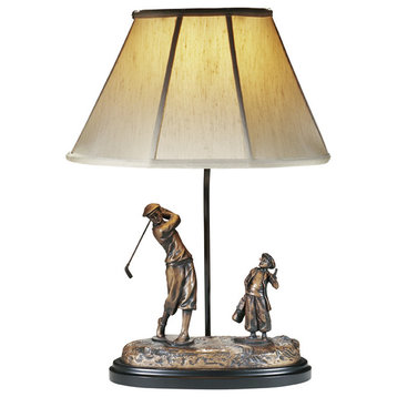 Golfer and Caddy Lamp