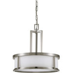 Nuvo Lighting - Transitional Odeon 4 LT Pendant, Brushed Nickel Finish - Odeon - 4 Light Pendant with Satin White Glass