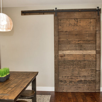 Reclaimed Wood Barn Door and Mirror