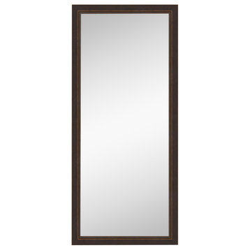 Lara Bronze Non-Beveled Wood Full Length Floor Leaner Mirror - 28.5 x 64.5 in.