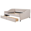Gewnee Upholstered daybed in Beige ( Full Size)