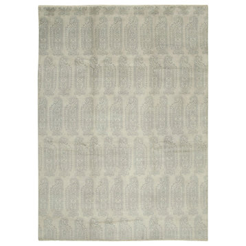 Rug N Carpet - Handwoven Oriental 9' 10" x 13' 7" Unique Grey Oushak Rug