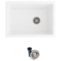 25 inch Dual Mount Single Bowl White Granite Laundry Sink S-825H