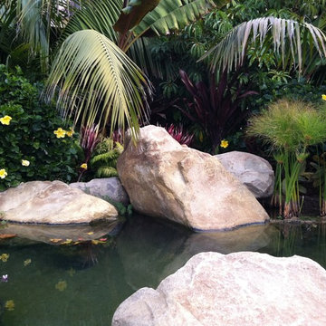 Landscape rock and boulder placement