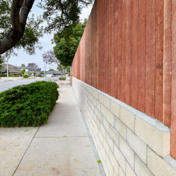 Camarillo Retaining Wall, CMU Block Wall, Wood Fencing
