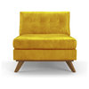 Hopson Leather Armless Chair - Brighton Lemon Grass Yellow