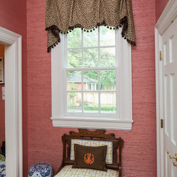 Tangerine Drapes with Custom Valence