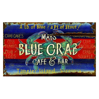 Vintage Signs Blue Crab Cafe & Bar - Midcentury - Novelty Signs