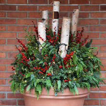 winter porch arrangements