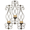 Urban Designs Metal Candle Sconce Wall Mount Decor - Antique Silver