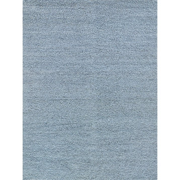 Borelli Handmade Hand Loomed Wool Light Blue Area Rug, 14'x18'