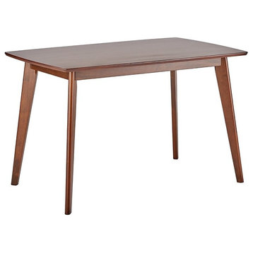 Benzara BM69305 Quaint Mid-Century Modern Wooden Dining Table, Chestnut Brown