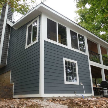 James Hardie Evening Blue Siding W/ Arctic White HardieTrim | Lake Ozark, MO.
