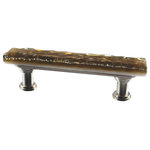 Glass Storm Studios - Bronze Handmade Glass, Pull - Textured and layered glittering bronze glass. All our products are handmade to order.  Important: Do not use an electric drill or electric screwdriver.