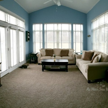 Bright White and Blue Sunroom