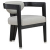 Carlyle Faux Leather Upholstered Dining Chair, Grey, Black Finish