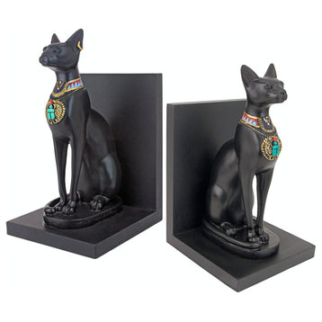 Set of 2 Bastet Cat Goddess Bookends