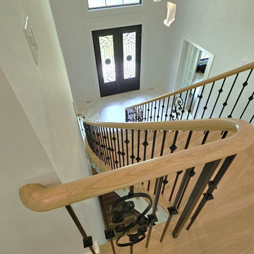 Project #120 | White Oak Staircase with Iron Balusters