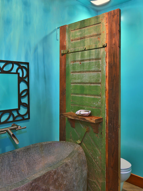 Rustic Turquoise Bathroom Design Ideas, Remodels & Photos