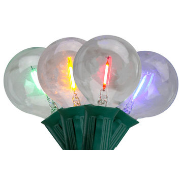 10ct Multi Color LED G50 Globe Christmas Light Set 10ft Green Wire