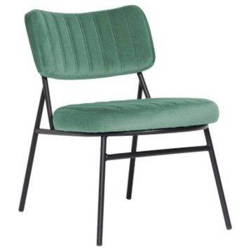 LeisureMod Marilane Velvet Accent Chair With Metal Frame Set of 2 Turquoise