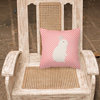 New Zealand White Rabbit Pink Check Fabric Decorative Pillow