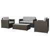 Palm Harbor 4-Piece Outdoor Wicker Seating Set With Gray Cushions