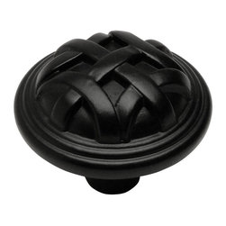 Cosmas - Cosmas 7064FB Flat Black Braided Cabinet Knob - Cabinet And Drawer Knobs