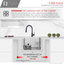 STYLISH 19"L x 18"W Undermount Kitchen Sink Single Bowl with Grid and Strainer