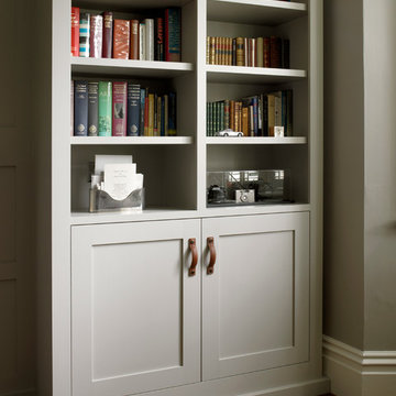 Study with Bookcases and Wall Paneling