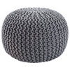 Jaipur Living Visby Textured Round Pouf, Steel Gray