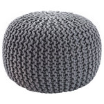 Jaipur Living - Jaipur Living Visby Textured Round Pouf, Steel Gray - Casual and contemporary, this cotton pouf features a chunky knit weave for inviting style and handmade appeal. Perfect as a comfy ottoman or convenient as extra seating in a living space, this chic gray floor cushion makes an ideal versatile accent.