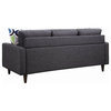 Coaster Watsonville Contemporary Upholstery Tufted Fabric Sofa in Gray