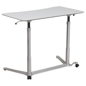 Scranton & Co Adjustable Computer Desk with Casters in Gray