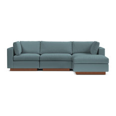 Taylor Plush 4-Piece Modular Chaise Sectional Sofa, Cloud Velvet