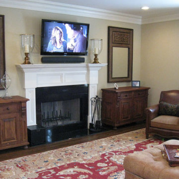 TV above Fireplace with Soundbar - Chatham, NJ