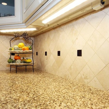 Backsplash design in a 2 Tone Kitchen Renovation in Morganville, NJ