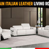 Augusto Power Reclining Italian Leather 2-Piece Set, White