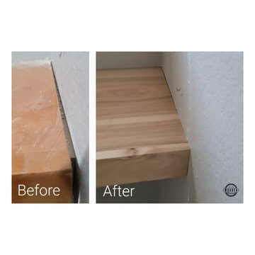 Floating Shelf Correction – Seamless Wall-to-Wall Fit & Finish