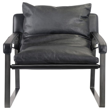 Connor Club Chair Onyx Black Leather
