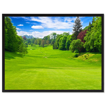 Vancouver Golf Course Photo Print on Canvas with Picture Frame, 28"x37"