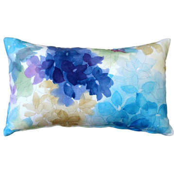 Pillow Decor - May Flower Blue Throw Pillow 12X20