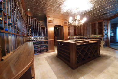 Inspiration for a large timeless wine cellar remodel in Calgary