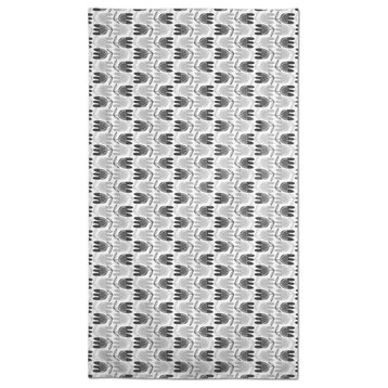 Mid Mod Gray Florals 58x102 Tablecloth