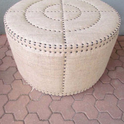 urban burlap ottoman - Footstools And Ottomans