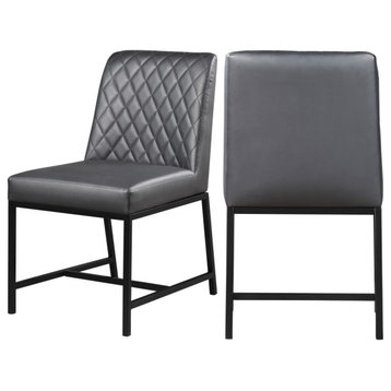 Bryce Faux Leather Upholstered Dining Chair, Set of 2, Gray