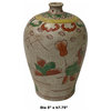 Chinese Oriental People Scenery Gray Tan Color Ceramic Vase Hws1781