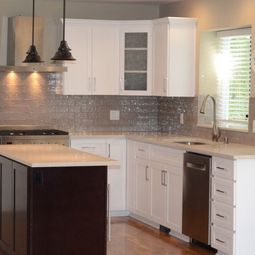 Cabinet Refacing Done in Maple With a Satin White Finish