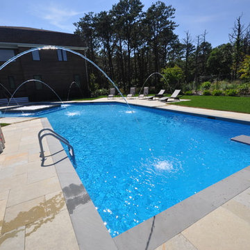 Gunite Swimming Pool & Complete Backyard Design in Southampton, NY